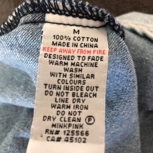 MINKPINK Ombre faded sleeveless denim jean shirt size medium - Picture 12 of 12